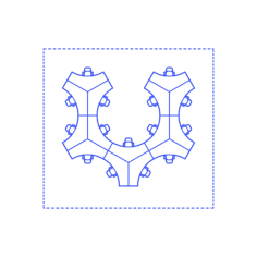 Layouts Open Offices System Pinwheel U Shape Outline Svg Vector, Free Vectors File